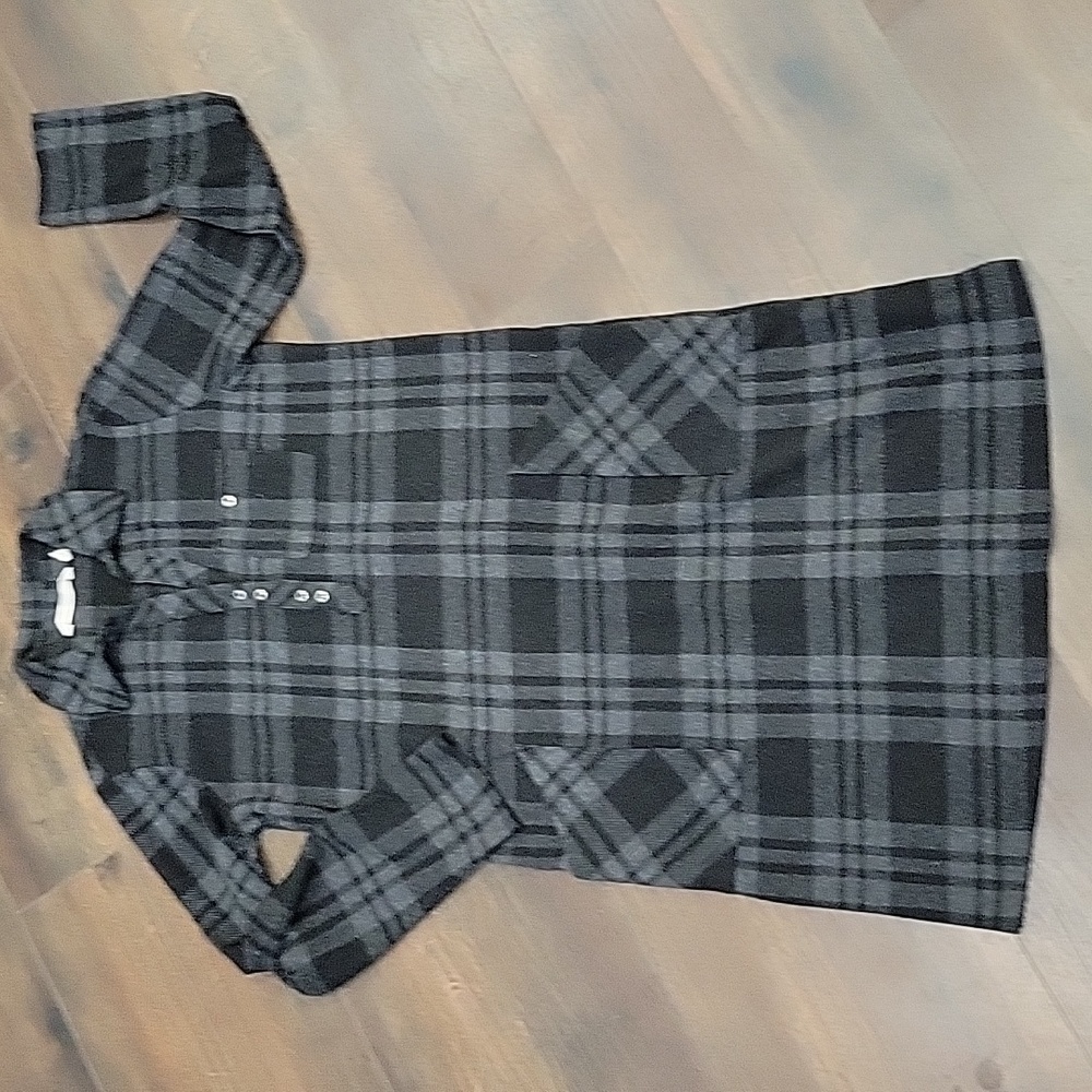 Soft Surrounding Ultra Soft Plaid Long Sleeve Button Down Dress xs